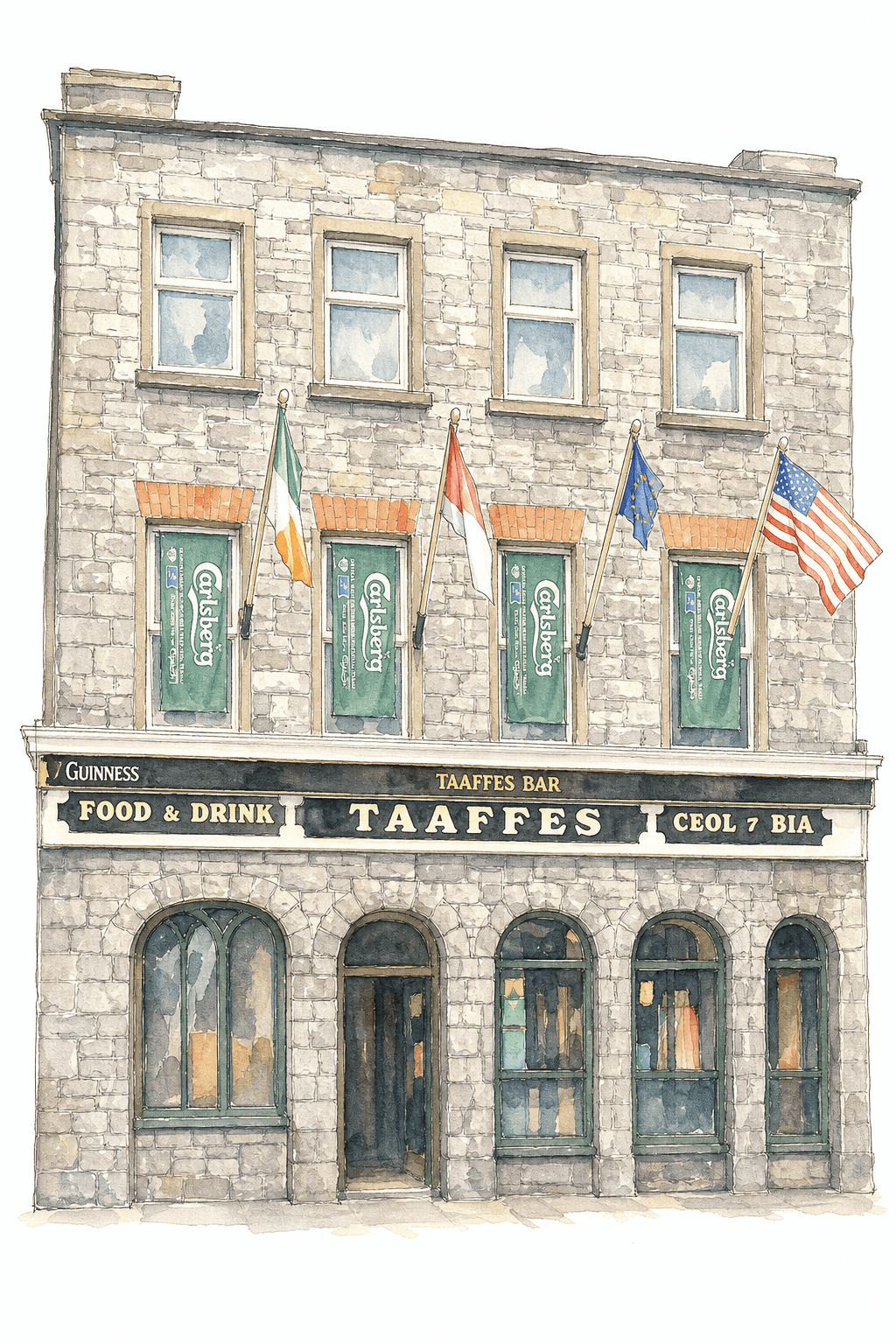 Illustration of Taaffes Bar, Galway City