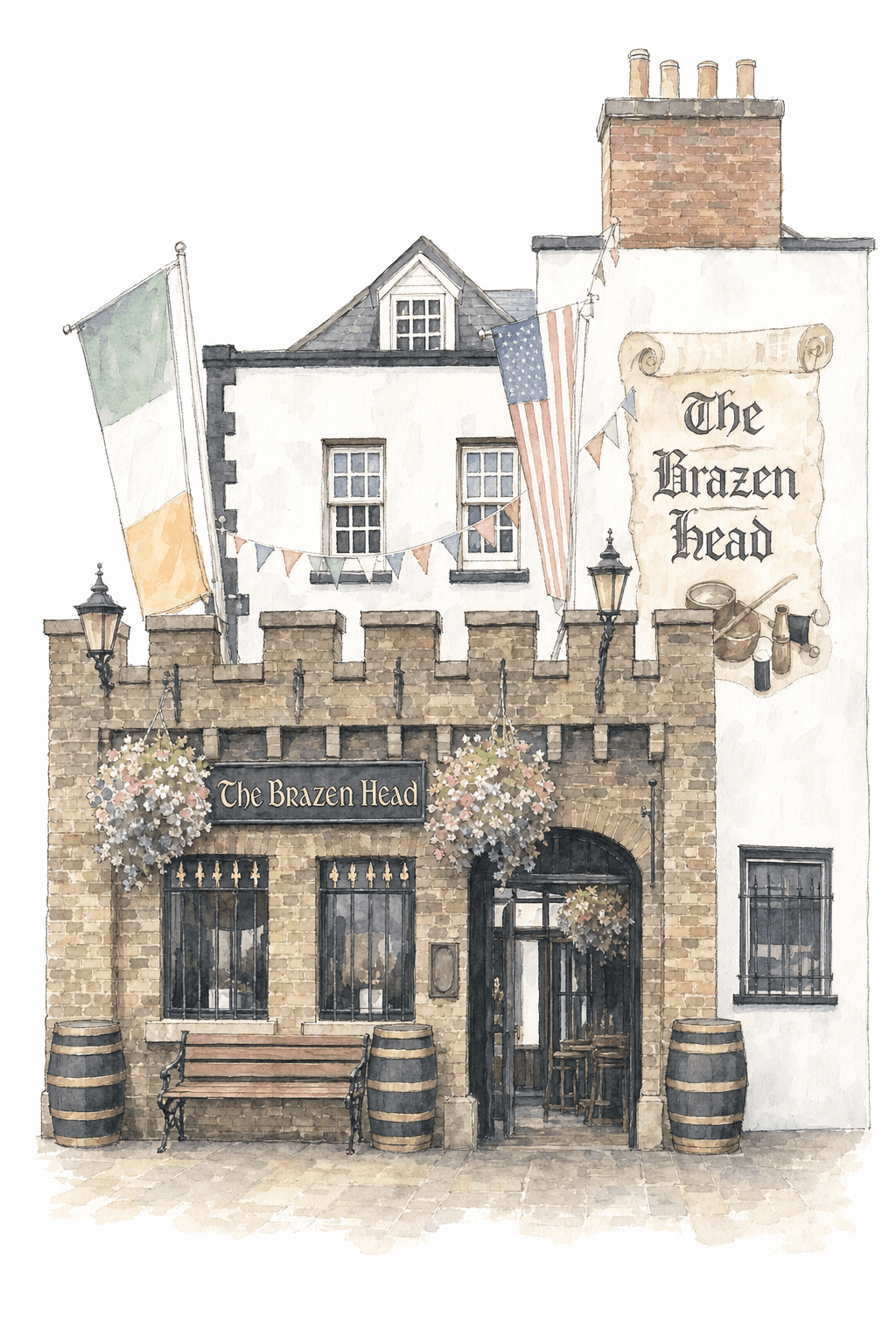 Illustration of The Brazen Head, Dublin