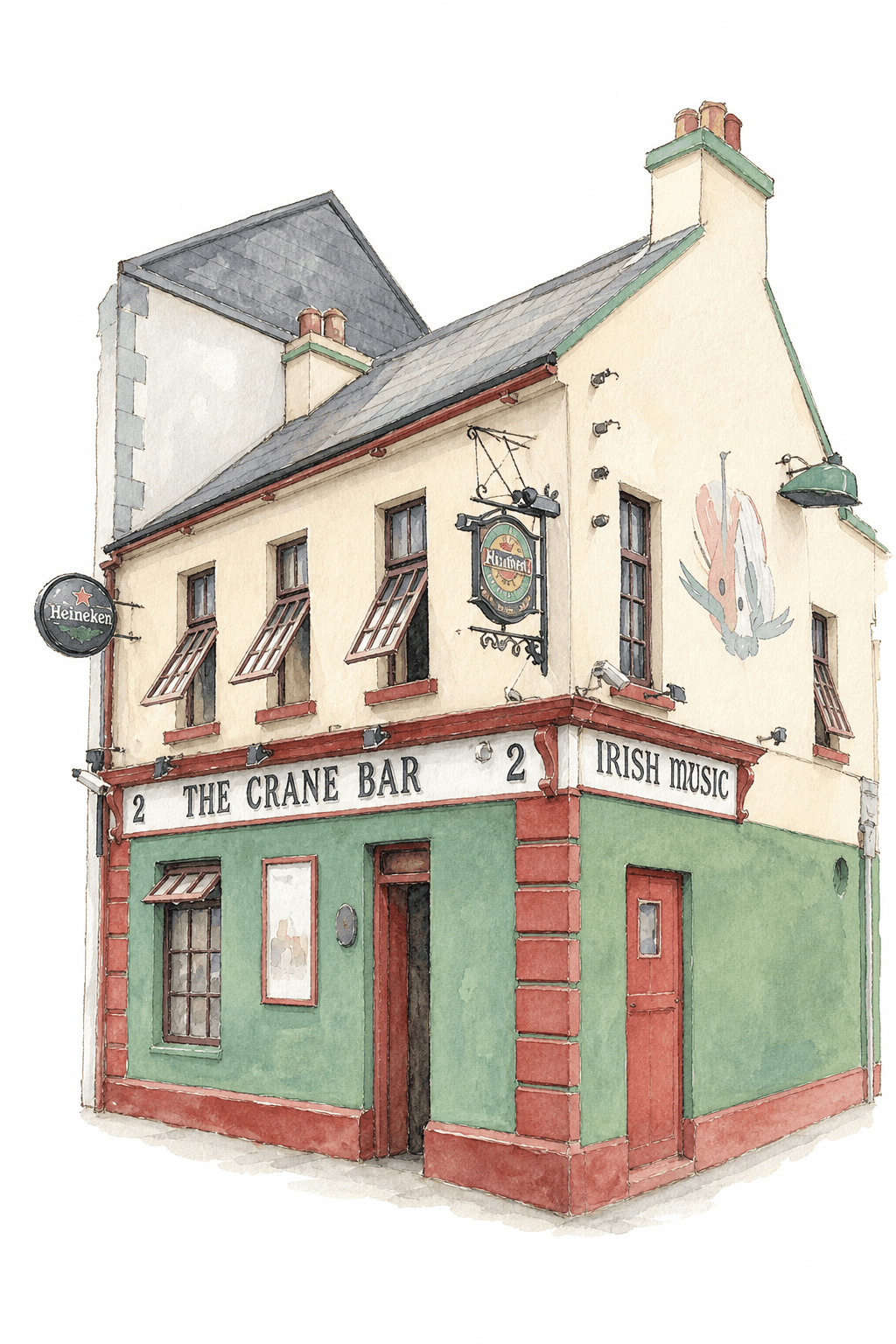 Illustration of The Crane Bar, Galway