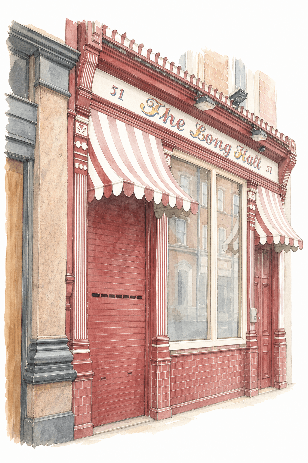 Illustration of The Long Hall, Dublin