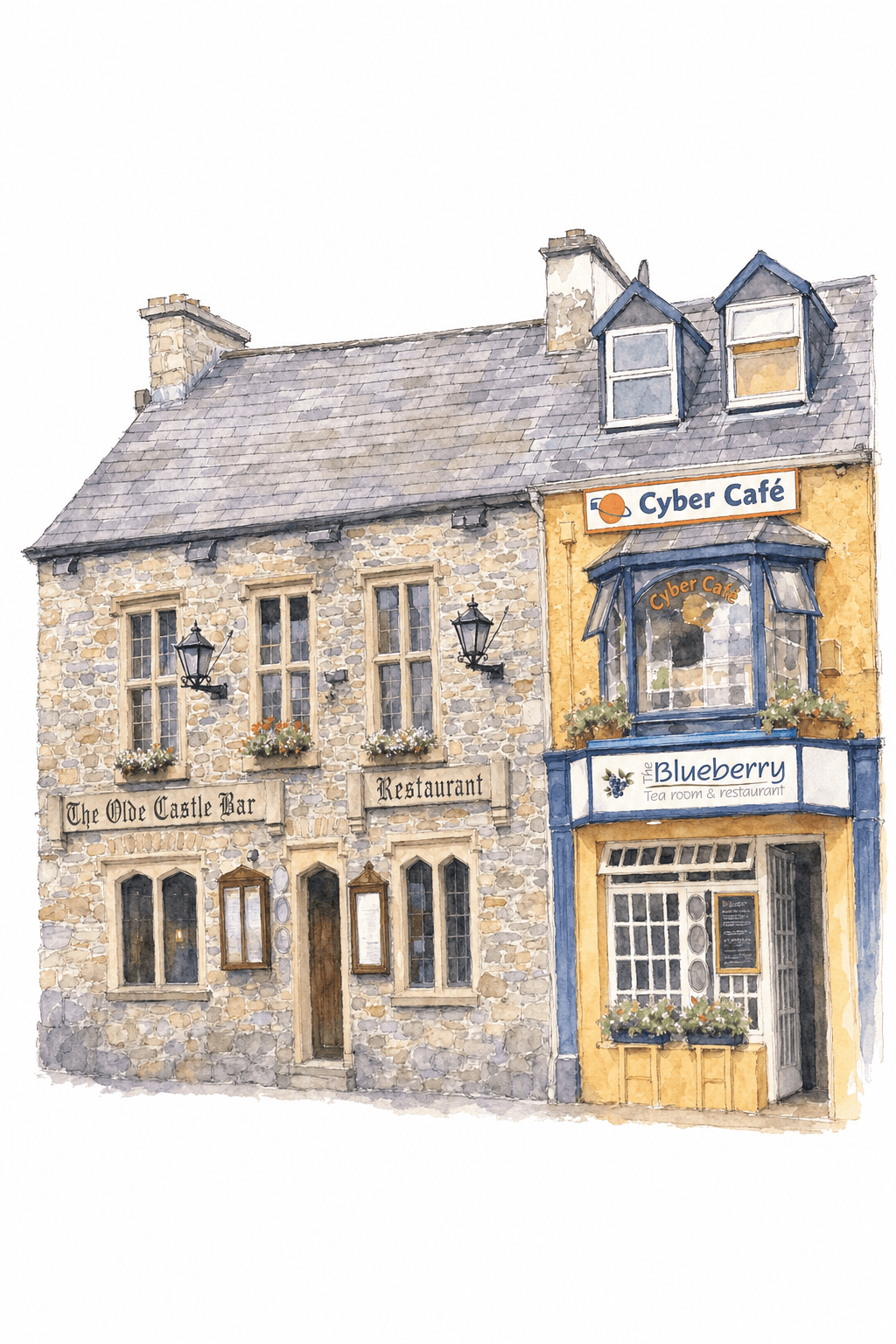 Illustration of The Olde Castle Bar, Donegal Town