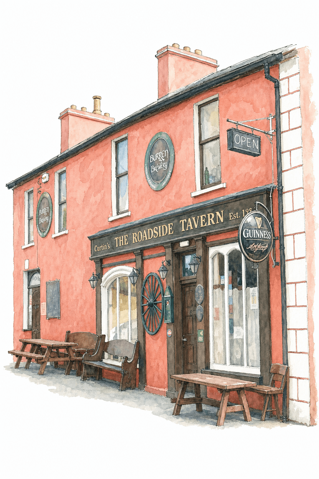 Illustration of The Roadside Tavern, Lisdoonvarna