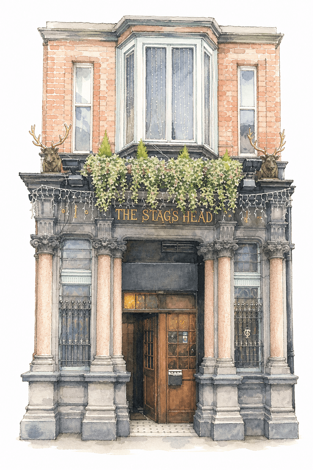Illustration of The Stag's Head, Dublin